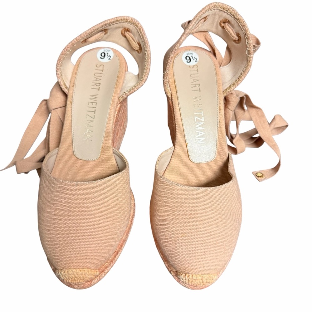 Stuart Weitzman Marguerita Canvas Wedge‎ Sandal - Picture 3 of 11